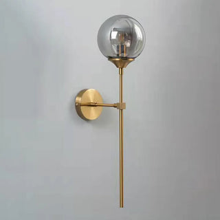 Minimalist Gold Frosted Glass Globe Metal Wall Lamp Zawala Image - 17