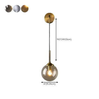 Minimalist Gold Frosted Glass Globe Metal Wall Lamp Zawala Image - 24