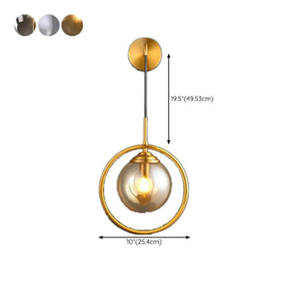 Minimalist Gold Frosted Glass Globe Metal Wall Lamp Zawala Image - 25
