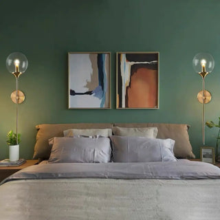 Minimalist Gold Frosted Glass Globe Metal Wall Lamp Zawala Image - 4