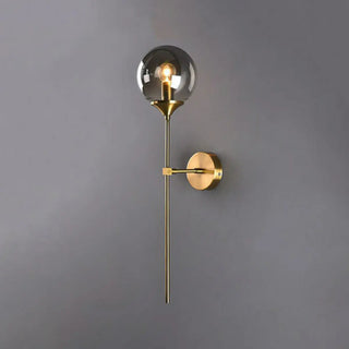 Minimalist Gold Frosted Glass Globe Metal Wall Lamp Zawala Image - 5