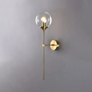 Minimalist Gold Frosted Glass Globe Metal Wall Lamp Zawala Image - 6