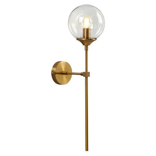 Minimalist Gold Frosted Glass Globe Metal Wall Lamp Zawala Image - 9