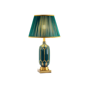 ZOWALA - Modern Gold Green Fabric Table Lamp Image - 5