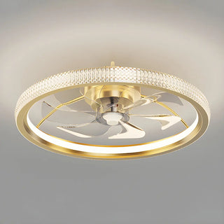 ZOWALA - Modern Gold LED Ceiling Fan Light Image - 10