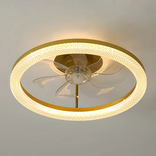 ZOWALA - Modern Gold LED Ceiling Fan Light Image - 11