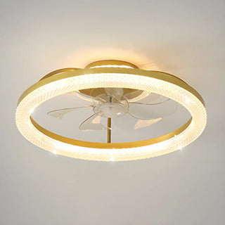 ZOWALA - Modern Gold LED Ceiling Fan Light Image - 12