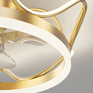 ZOWALA - Modern Gold LED Ceiling Fan Light Image - 13