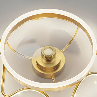 ZOWALA - Modern Gold LED Ceiling Fan Light Image - 14