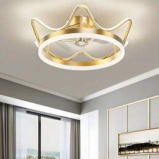 ZOWALA - Modern Gold LED Ceiling Fan Light Image - 16