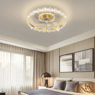 ZOWALA - Modern Gold LED Ceiling Fan Light Image - 17