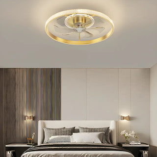 ZOWALA - Modern Gold LED Ceiling Fan Light Image - 18