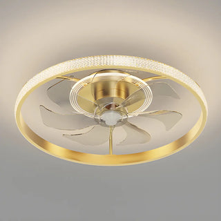 ZOWALA - Modern Gold LED Ceiling Fan Light Image - 2