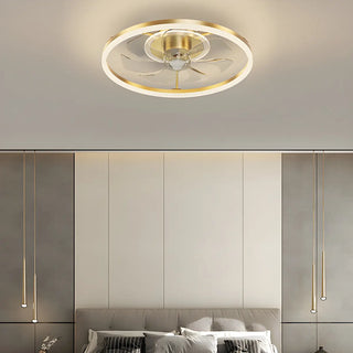 ZOWALA - Modern Gold LED Ceiling Fan Light Image - 20