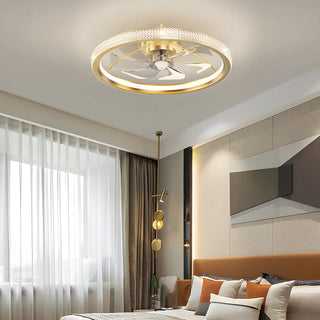 ZOWALA - Modern Gold LED Ceiling Fan Light Image - 21
