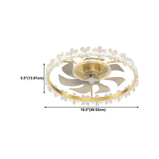 ZOWALA - Modern Gold LED Ceiling Fan Light Image - 24