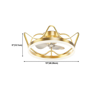 ZOWALA - Modern Gold LED Ceiling Fan Light Image - 25