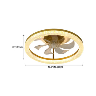 ZOWALA - Modern Gold LED Ceiling Fan Light Image - 27
