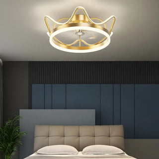 ZOWALA - Modern Gold LED Ceiling Fan Light Image - 4