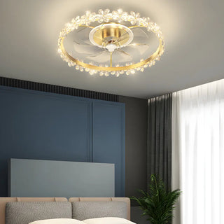ZOWALA - Modern Gold LED Ceiling Fan Light Image - 5