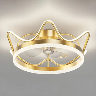 ZOWALA - Modern Gold LED Ceiling Fan Light Image - 7