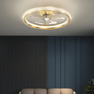 ZOWALA - Modern Gold LED Ceiling Fan Light Image - 8