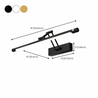 Gold Linear Simple LED Mirror Swing Arm Vanity Light Zawala #size