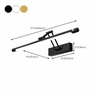 Gold Linear Simple LED Mirror Swing Arm Vanity Light Zawala Image - 15