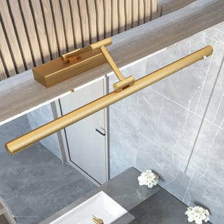 Gold Linear Simple LED Mirror Swing Arm Vanity Light Zawala Image - 2