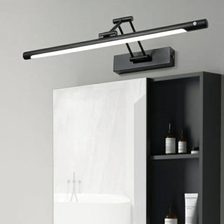 Gold Linear Simple LED Mirror Swing Arm Vanity Light Zawala Image - 3