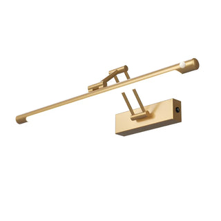 Gold Linear Simple LED Mirror Swing Arm Vanity Light Zawala Image - 8