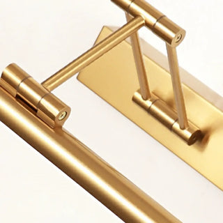 Gold Linear Simple LED Mirror Swing Arm Vanity Light Zawala Image - 9
