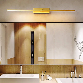 Sleek Linear Bathroom Gold Metal LED Vanity Lights Zawala Image - 1