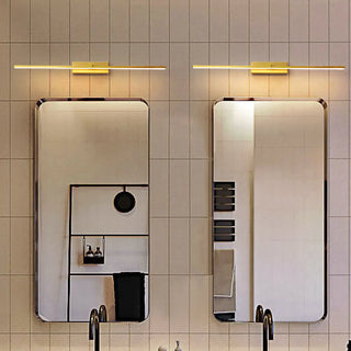 Sleek Linear Bathroom Gold Metal LED Vanity Lights Zawala Image - 2