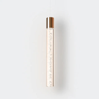 Modern Chrome Clear Tube Gloden LED Pendant Light  Zawala Image - 10