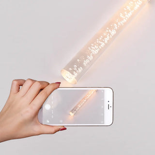 Modern Chrome Clear Tube Gloden LED Pendant Light  Zawala Image - 11