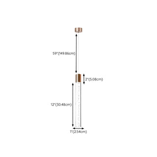 Modern Chrome Clear Tube Gloden LED Pendant Light  Zawala #size