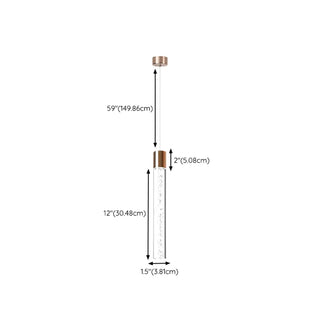 Modern Chrome Clear Tube Gloden LED Pendant Light  Zawala Image - 13