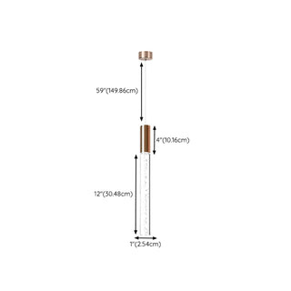 Modern Chrome Clear Tube Gloden LED Pendant Light  Zawala Image - 14