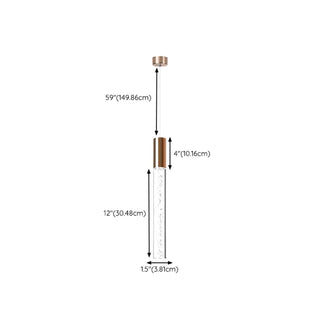 Modern Chrome Clear Tube Gloden LED Pendant Light  Zawala Image - 15