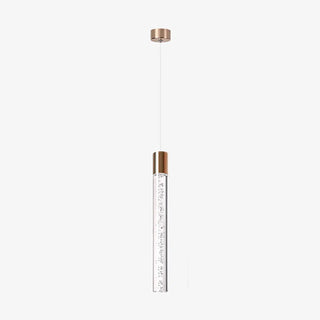 Modern Chrome Clear Tube Gloden LED Pendant Light  Zawala Image - 4