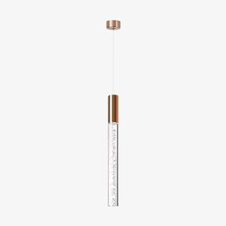 Modern Chrome Clear Tube Gloden LED Pendant Light  Zawala Image - 5