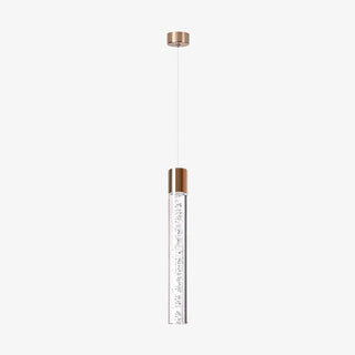Modern Chrome Clear Tube Gloden LED Pendant Light  Zawala Image - 6