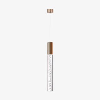 Modern Chrome Clear Tube Gloden LED Pendant Light  Zawala Image - 7