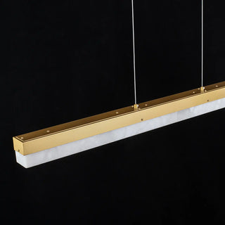 ZOWALA - Modern Gold Marble Rectangle Island Light Image - 10