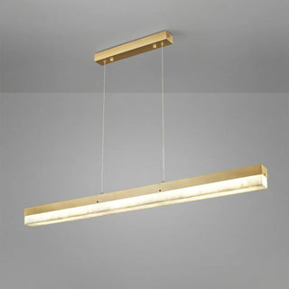 ZOWALA - Modern Gold Marble Rectangle Island Light Image - 7