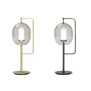Simple Contemporary Globe Glass Shade Metal Table Lamp Zawala Image - 10