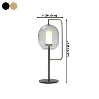 Simple Contemporary Globe Glass Shade Metal Table Lamp Zawala #size
