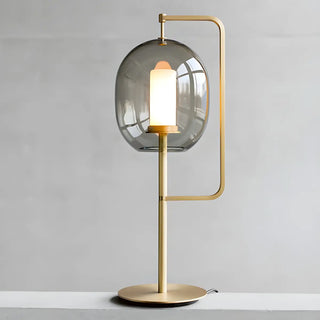 Simple Contemporary Globe Glass Shade Metal Table Lamp Zawala Image - 2