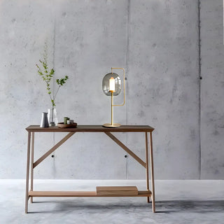 Simple Contemporary Globe Glass Shade Metal Table Lamp Zawala Image - 3